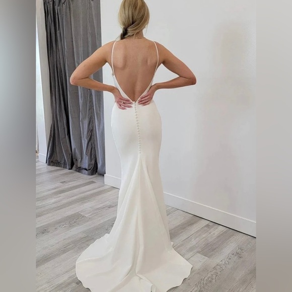 Dresses | Backless Wedding Or Formal Ivory Dress | Poshmark